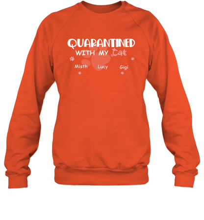 Stay home with my cats ( Customized Name ) Sweatshirt Sweatshirt Orange