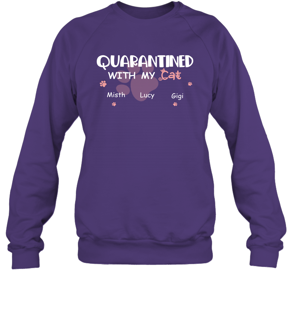 Stay home with my cats ( Customized Name ) Sweatshirt Sweatshirt Purple