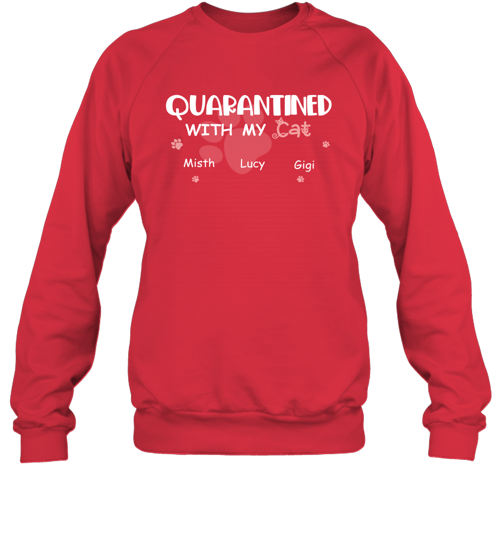 Stay home with my cats ( Customized Name ) Sweatshirt Sweatshirt Red