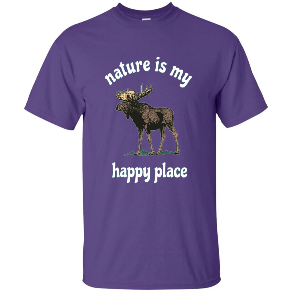 Moose's Wildlife T-Shirt Nature Is My Happy Place Purple