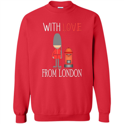 With Love From London England Britain Palace Guard T-shirt Red