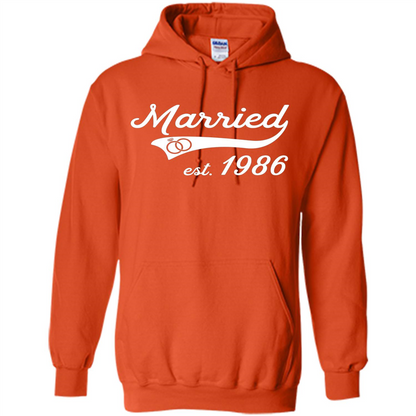 Married Since 1986 T-shirt Wedding Anniversary T-Shirt Orange