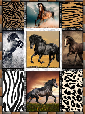 Wild Horses 3D Throw Blanket