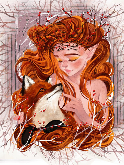 Beautiful Girl And Her Fox 3D Throw Blanket