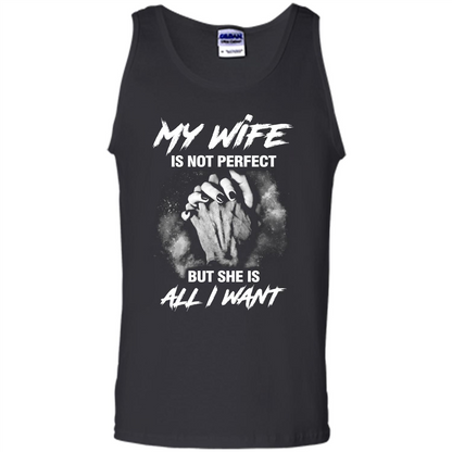 Husband T-shirt My Wife Is Not Perfect But She Is All I Need Black