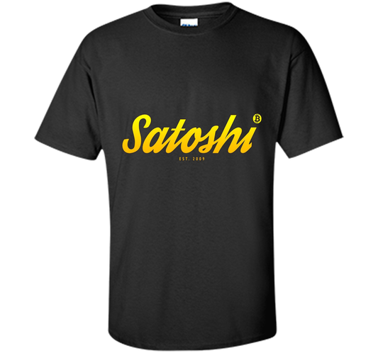 Bitcoin Est. 2009 Satoshi Nakamoto Crypto BTC T-shirt Black S