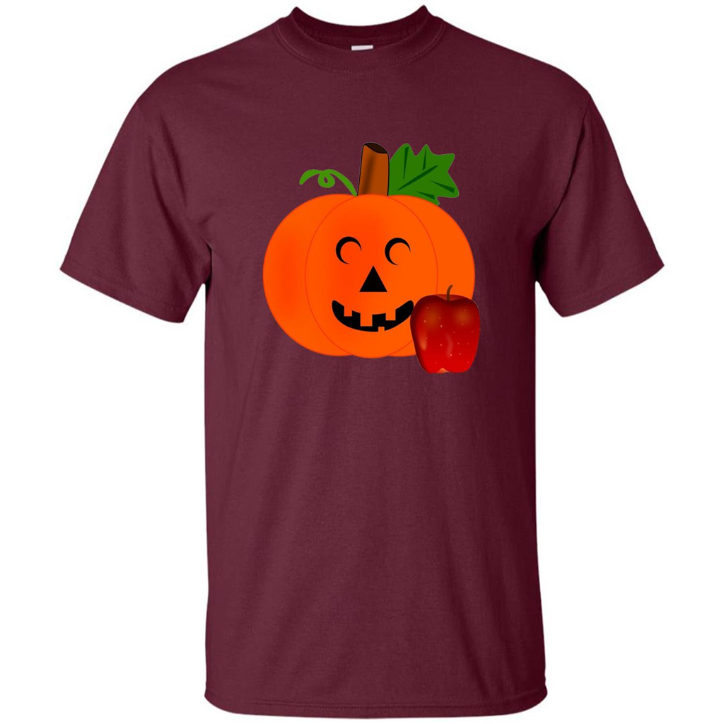 Cute Teacher Pumpkin Apple Halloween Costume T-shirt Maroon