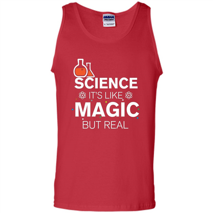 Science It's Like Magic But Real T-shirt Cool Scientific T-Shirt Red
