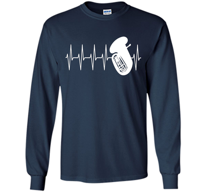 Sousaphone T-shirt Heartbeat Tube Sousaphone Navy