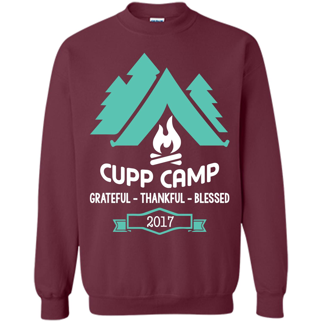 Camping T-shirt Cupp Camp Grateful - Thankful - Blessed 2017 Maroon
