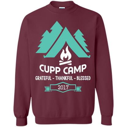 Camping T-shirt Cupp Camp Grateful - Thankful - Blessed 2017 Maroon