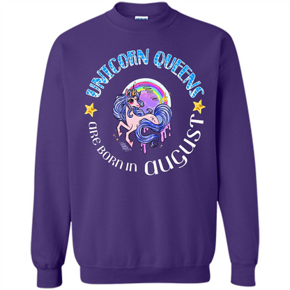 Augus Unicorn T-shirt Unicorn Queens Are Born In August Purple