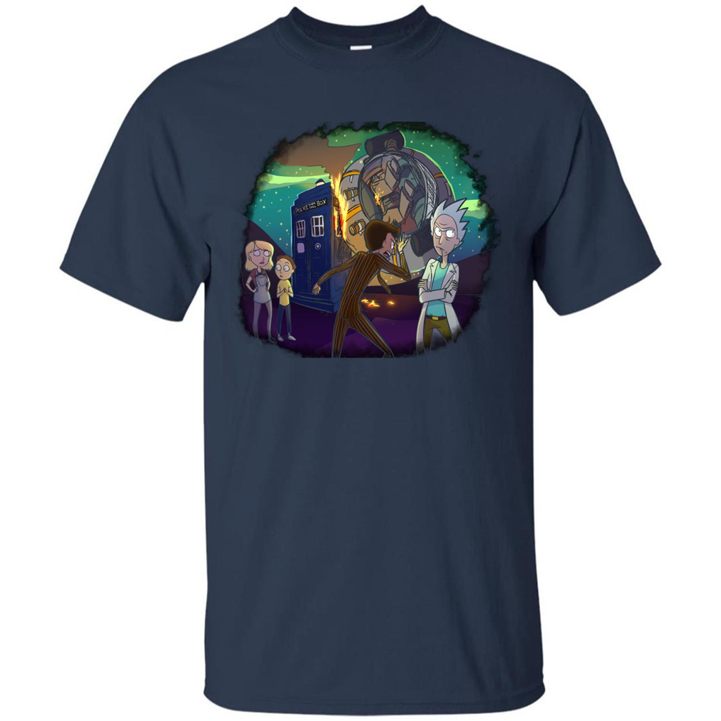 Doctorwho Vs Rick And Morty T-shirt Navy