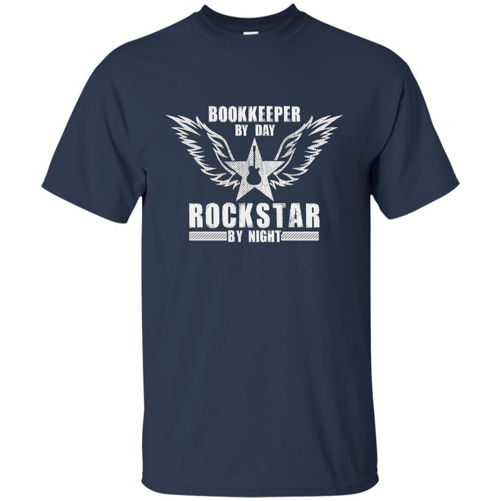 The Official Bookkeeper By Day T-Shirt Rockstar By Night T-Shirt Navy