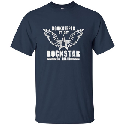The Official Bookkeeper By Day T-Shirt Rockstar By Night T-Shirt Navy