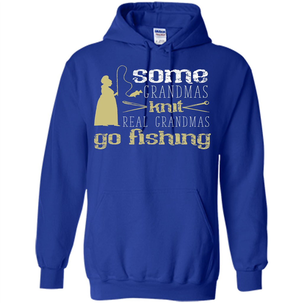 Nana T-shirt Some Grandmas Knit Real Grandmas Go Fishing Royal