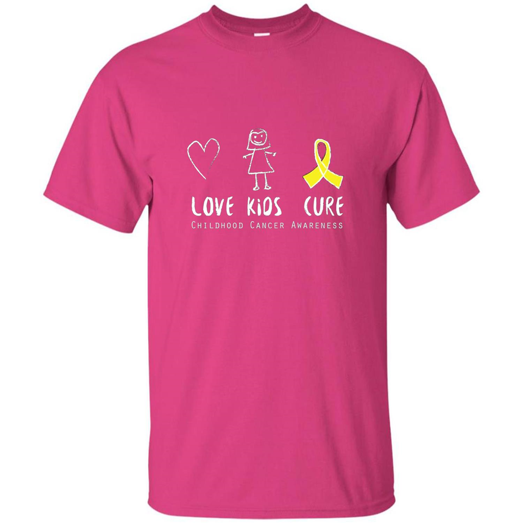 Love Kids Cure Childhood Cancer Awareness T-shirt Heliconia