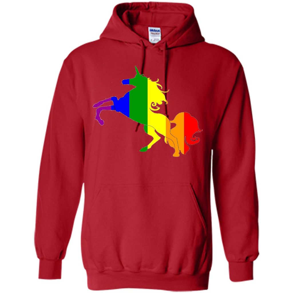 Pride Flag Unicorn Glitter Cute Beautiful LGBTQ T-shirt Red