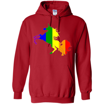 Pride Flag Unicorn Glitter Cute Beautiful LGBTQ T-shirt Red