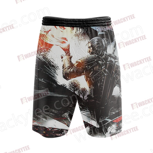 The Witcher 3 Wild Hunt Geralt 3D Beach Shorts