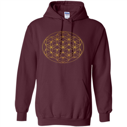 Beautiful Gold Sacred Geometry T-shirt Maroon