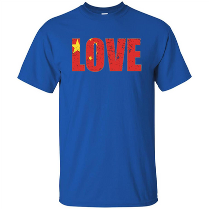 I Love China Flag T-shirt Royal