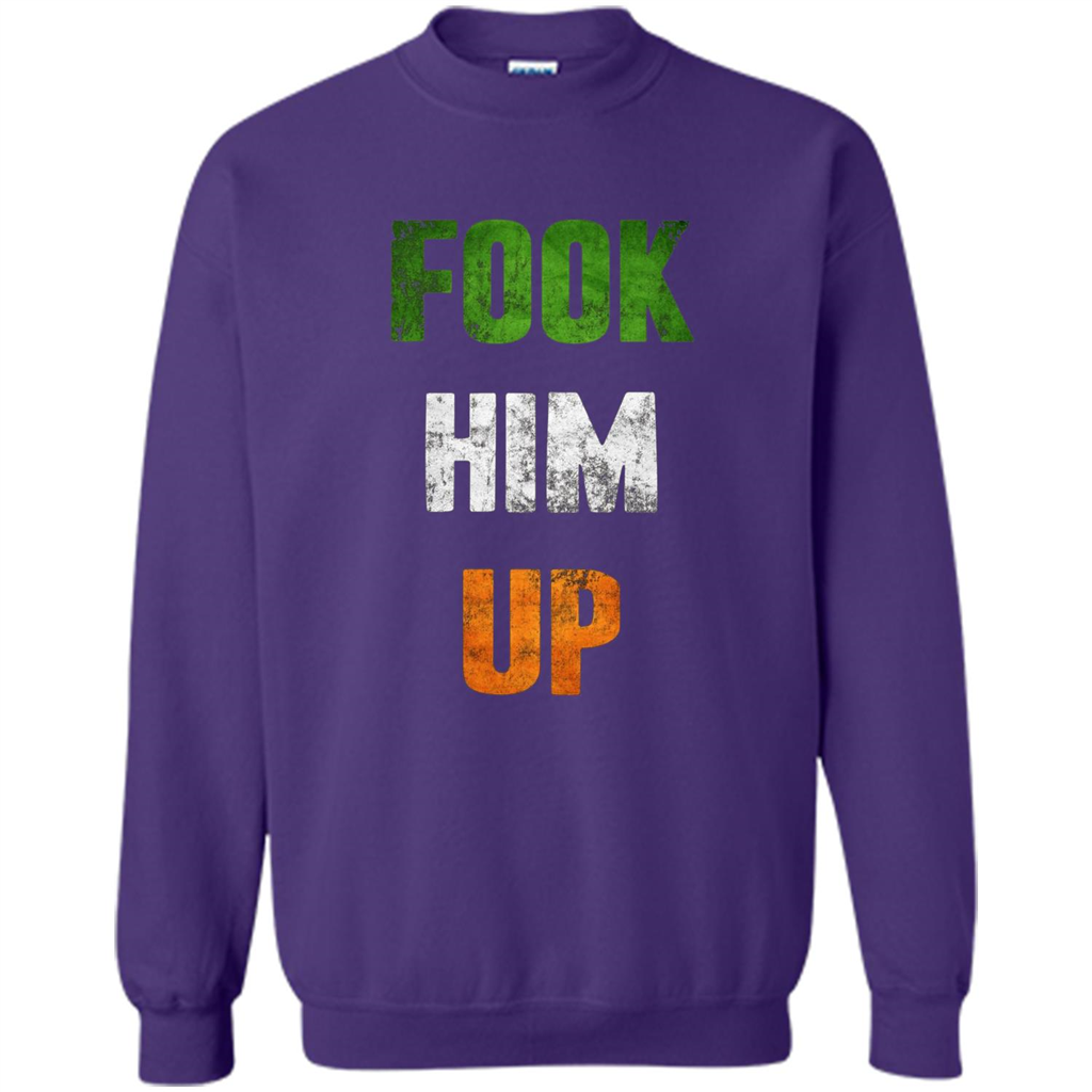 Funny Boxing T-shirt Fook Him Up Irish Boxing T-shirt Purple