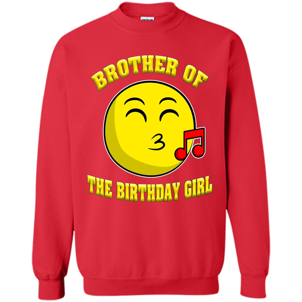 Brother Of The Birthday Girl Emoji T-shirt Red