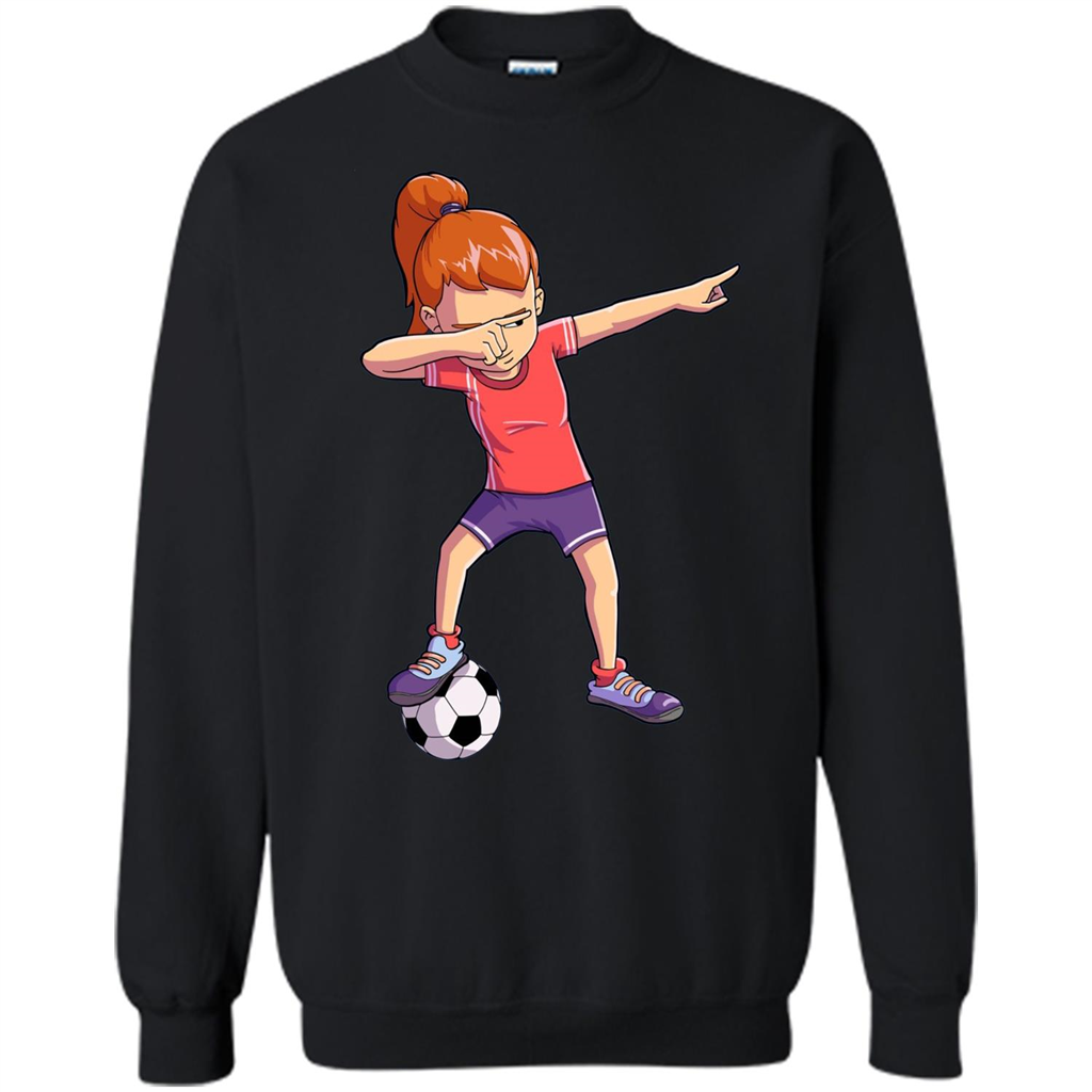 Dabbing Soccer Girl T-shirt Dab Dance T-shirt Black