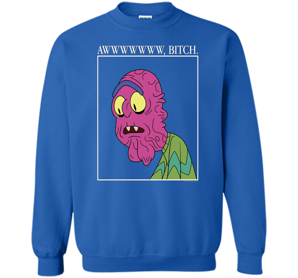 Rick &amp; Morty Aww Bitch shirt Royal