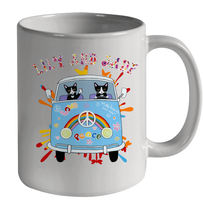 Make Biscuits Not War - Best Friend - Couple Cats (Customized Name) Ceramic Mug