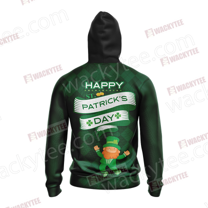 Happy Saint Patrick's Day Unisex Zip Up Hoodie Jacket