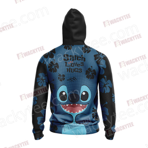 Stitch Loves Hugs Free Hugs Unisex 3D Hoodie