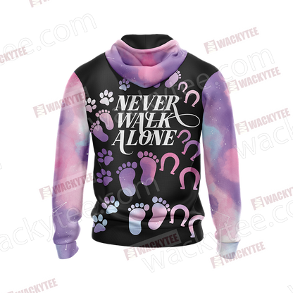Never Walk Alone Dog and Horse Unisex Zip Up Hoodie Jacket