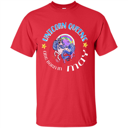 May Unicorn T-shirt Unicorn Queens Are Born May Red