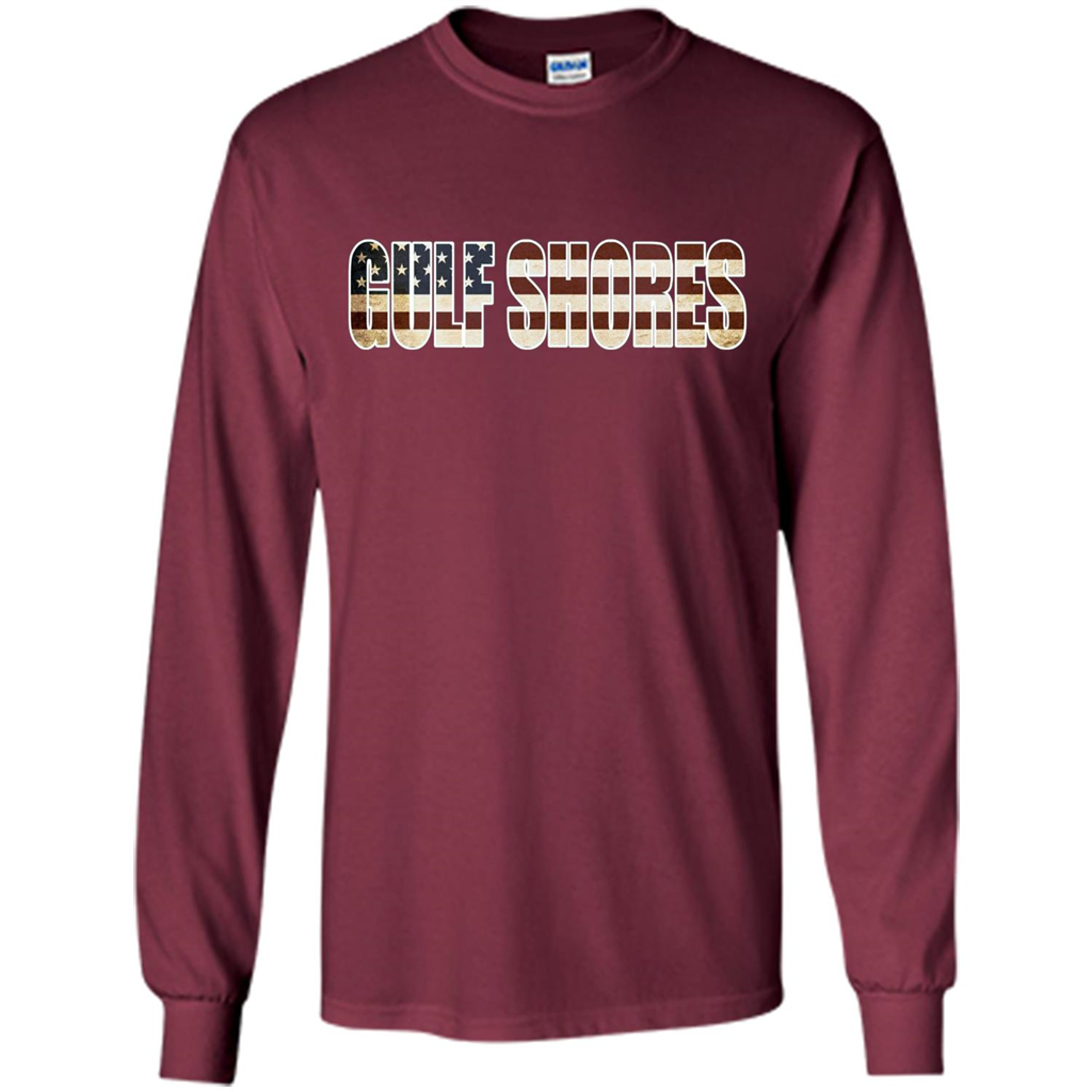American T-shirt Straight Outta Gulf Shores US Flag Patriotic T-shirt Maroon