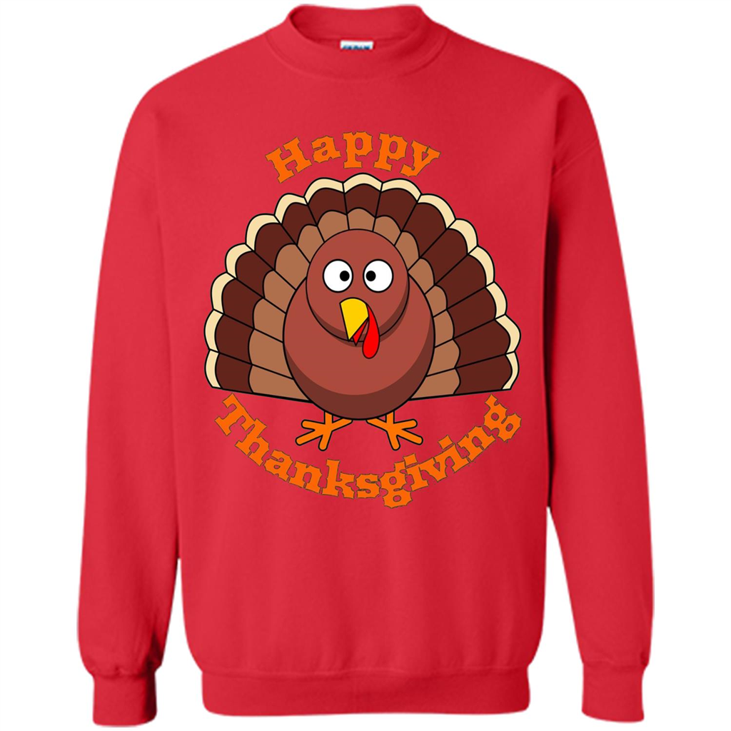 Happy Thanksgiving With Turkey T-shirt Red