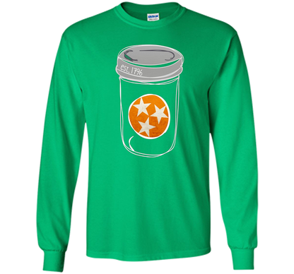 Tennessee Flag Orange and White Mason Jar Tee Shirt Vintage shirt Irish Green