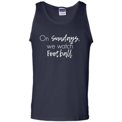 On Sundays We Watch Football T-shirt Ladies Football T-shirt Navy