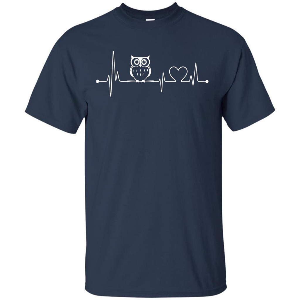 Heartbeat Owl T-shirt Love Owl T-shirt Navy