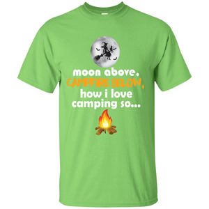 Halloween T-shirt Moon Above Campfire Below T-shirt