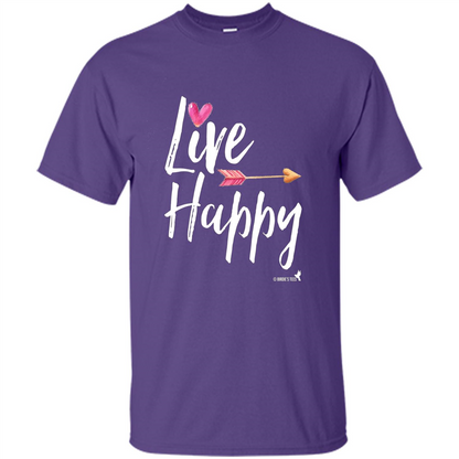 Inspirational Motivational Uplifting T-shirt Live Happy Purple