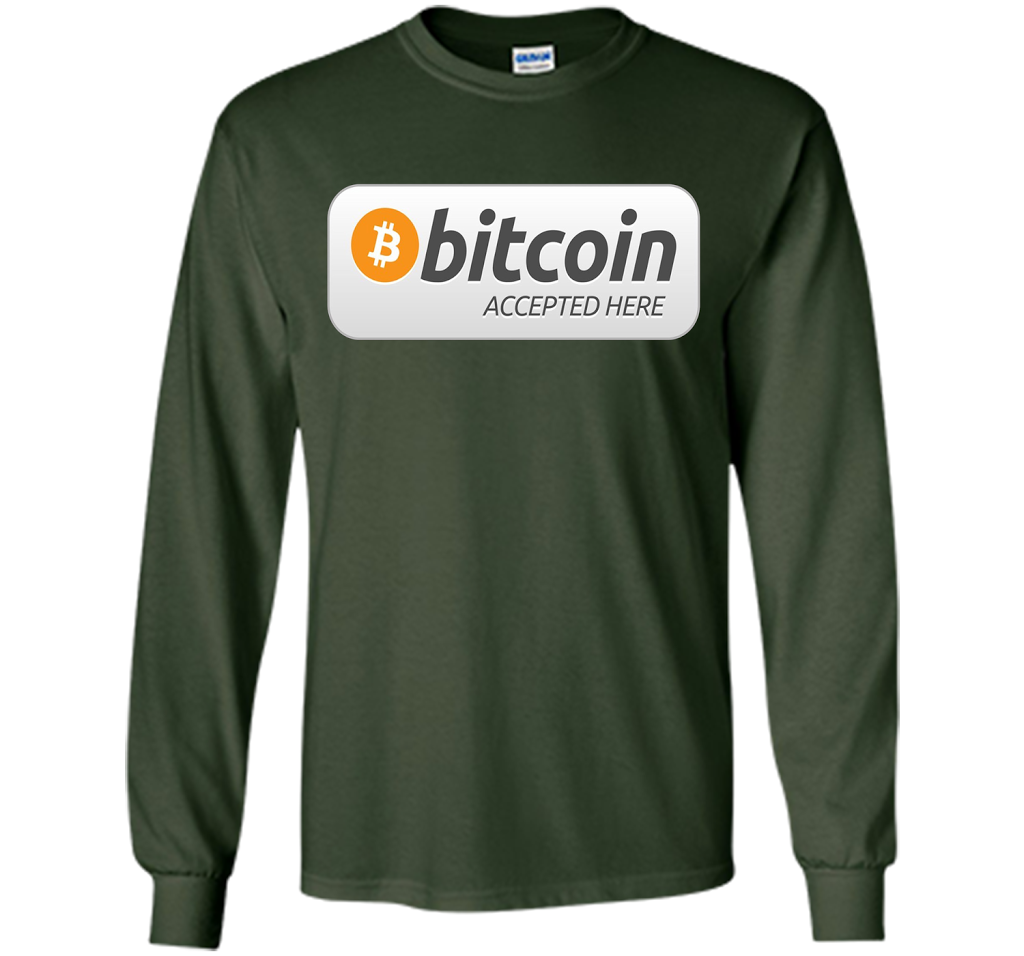 Bitcoin Accepted Here BTC Cryptocurrency T-shirt Forest Green