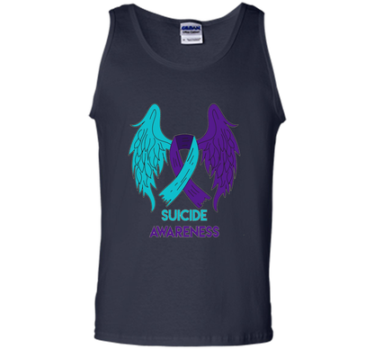 Suicide Awareness Shirt Wings and Ribbon Suicide Prevention shirt Navy