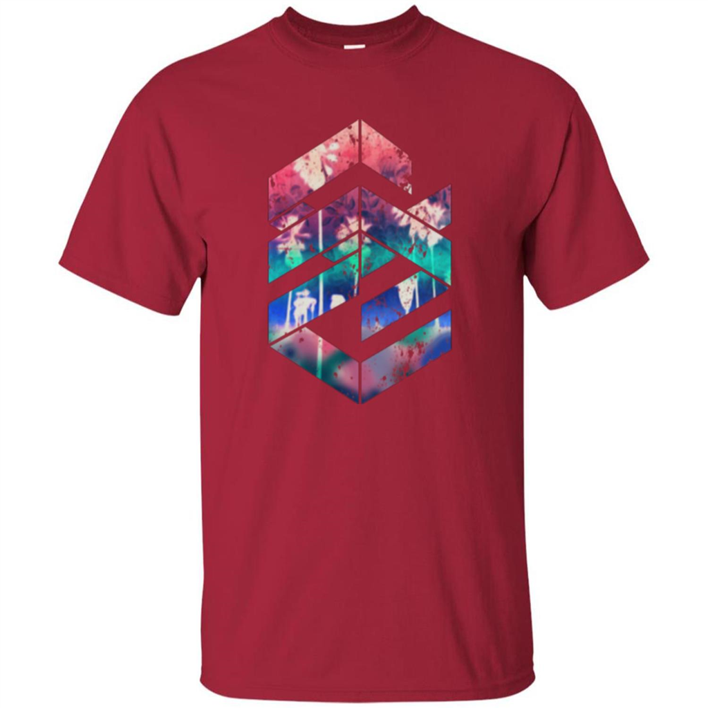 Red Summer Beach Palm Trees T-shirt Cardinal