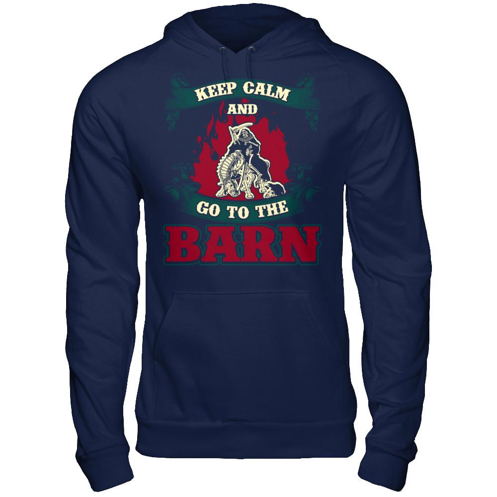 Keep Calm And Go To The Barn T-shirt Gildan - Pullover Hoodie Navy