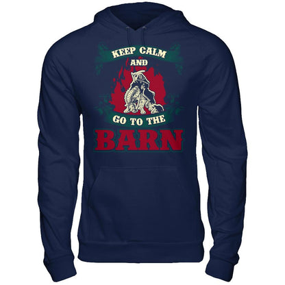 Keep Calm And Go To The Barn T-shirt Gildan - Pullover Hoodie Navy