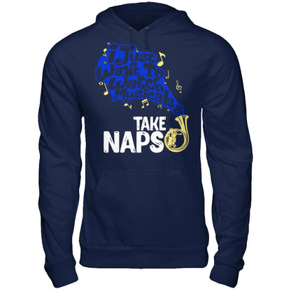 I Just Want To Watch Musicals & Take Naps T-shirt Gildan - Pullover Hoodie Navy