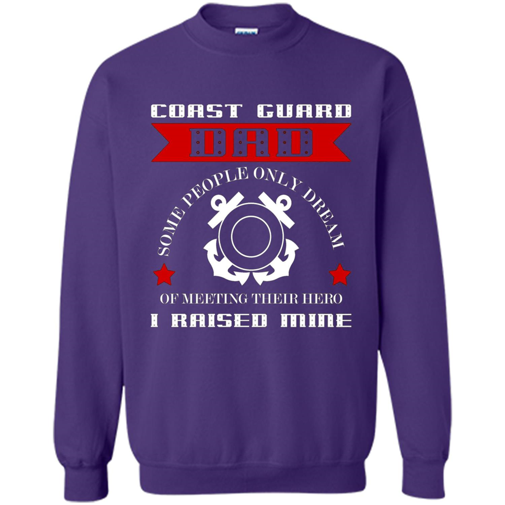 Coast Guard Dad Raised My Hero T-shirt Coast Guardsman Purple