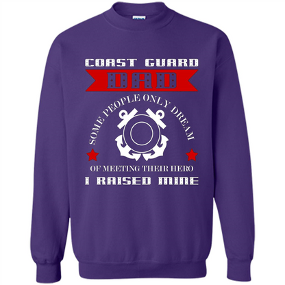 Coast Guard Dad Raised My Hero T-shirt Coast Guardsman Purple